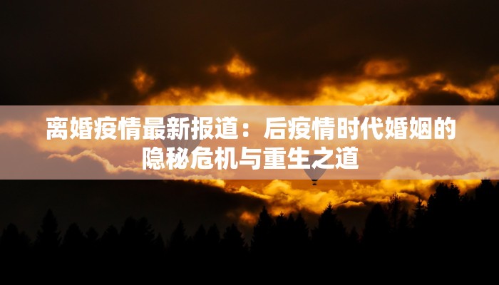 离婚疫情最新报道:后疫情时代婚姻的隐秘危机与重生之道 离婚疫情最新报道:后疫情时代婚姻的隐秘危机与重生之道